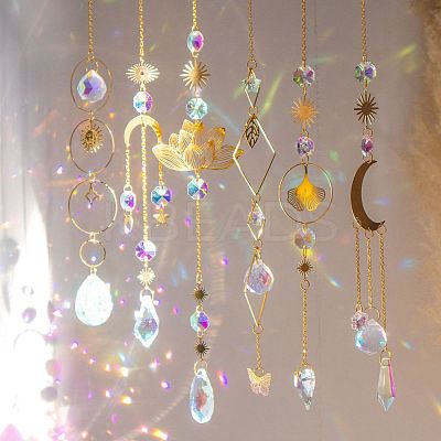 6 Pcs Glass Pendant Decorations PW-WG2C03D-02-1