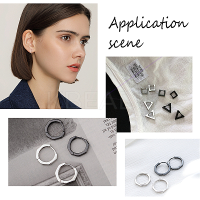 304 Stainless Steel Huggie Hoop Earrings EJEW-UN0001-36P-1