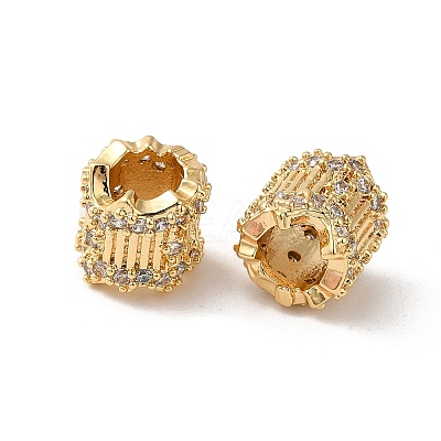 Rack Plating Brass Micro Pave Cubic Zirconia European Beads KK-Q795-03-1