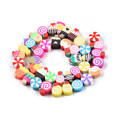 Handmade Polymer Clay Beads Strands X-CLAY-N010-088A-1