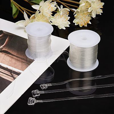 2 Rolls 2 Styles Invisible Stretchy TPU Plastic Transparent Elastic Strap EW-NB0001-09-1