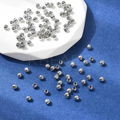 SHEGRACE Brass Textured Round Beads XGRPCU217-296P-1