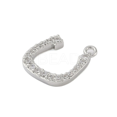 Rack Plating Brass Micro Pave Clear Cubic Zirconia Pendants KK-A224-03L-P-1