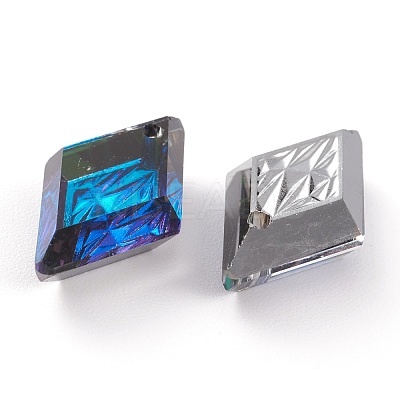 Embossed Glass Rhinestone Pendants GLAA-J101-04B-1