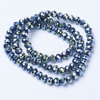 Electroplate Transparent Glass Beads Strands EGLA-A034-T1mm-UA09-1