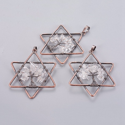 Natural Quartz Crystal Pendants KK-P180-A05-R-1