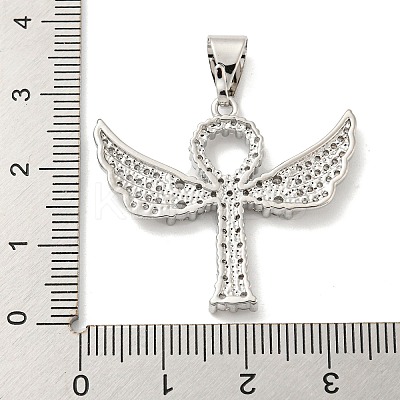 Brass Micro Pave Cubic Zirconia Pendants KK-P250-02P-1
