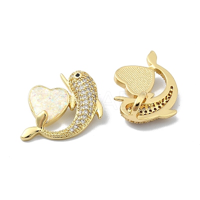 Brass Micro Pave Clear Cubic Zirconia Pendants KK-A221-21B-G-1