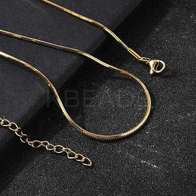 1.5MM 304 Stainless Steel Snake Chain Necklaces for Women Men STAS-V011-04C-G-1