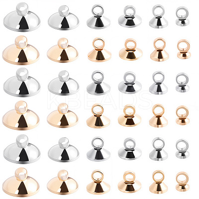 120Pcs 12 Styles Brass Bead Cap Pendant Bails DIY-SP0004-26-1