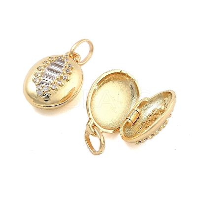Brass Pave Clear Cubic Zirconia Pendants KK-U009-01B-G-1