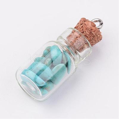 Glass Bottle Pendants PALLOY-JF00248-1