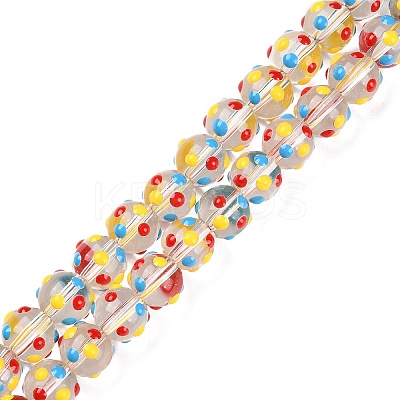 Bumpy Transparent Glass Beads Strands LAMP-F032-03B-1