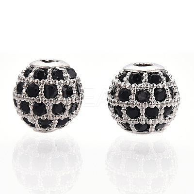 Rack Plating Brass Cubic Zirconia Beads LS-ZIRC-S001-6mm-B03-1