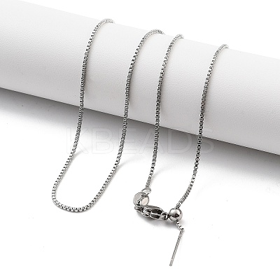 Adjustable 304 Stainless Steel Box Chain Necklaces NJEW-K270-07P-1