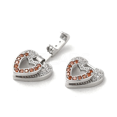 Brass Micro Pave Cubic Zirconia Fold Over Clasps KK-H455-53P-02-1
