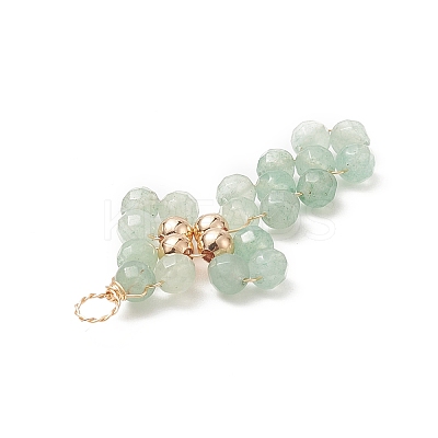 Natural Mixed Stone Copper Wire Wrapped Pendants PALLOY-JF02014-1
