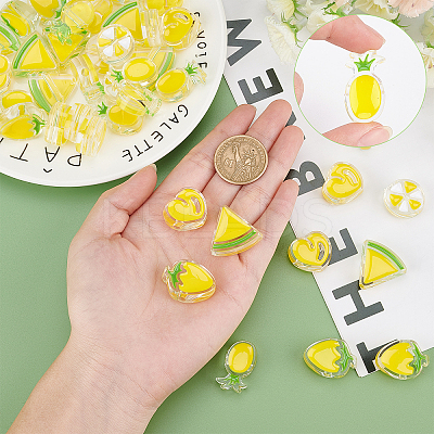 40Pcs 5 Style Transparent Enamel Acrylic Beads TACR-SC0001-10-1