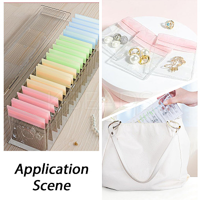 Rectangle Transparent ABS Plastic Jewelry Storage Boxes with Lid and PVC Bags CON-WH20001-17A-1