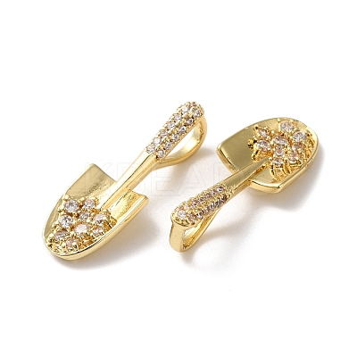 Rack Plating Brass Cubic Zirconia Pendants KK-D074-23G-1