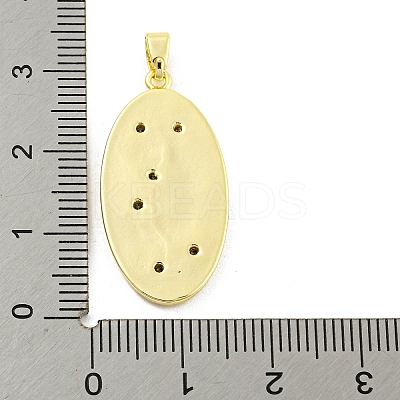 Brass Micro Pave Clear Cubic Zirconia Pendants KK-P263-04B-G-1