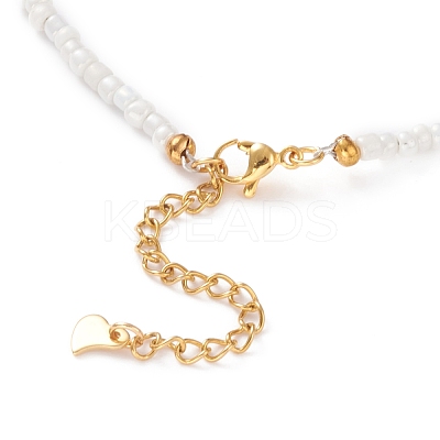 Round Glass Seed Beaded Necklaces NJEW-JN03207-03-1