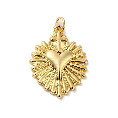 Rack Plating Brass Cubic Zirconia Pendants KK-Q795-23G-1
