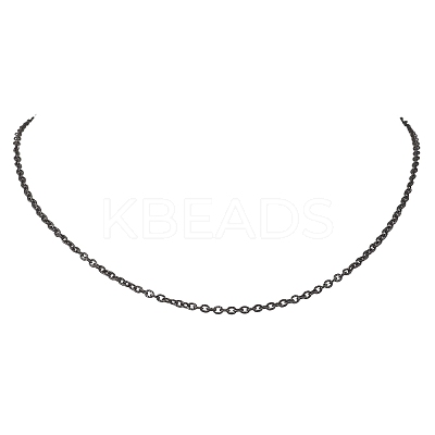 2.5MM 304 Stainless Steel Textured Cable Chain Necklaces for Women Men NJEW-JN05819-01-1