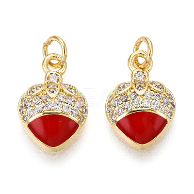 Brass Micro Pave Cubic Zirconia Pendants KK-N265-12G-1