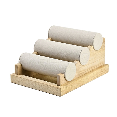 3-Tier Velvet Cloth Bar Bracelet Holder Stands BDIS-C002-01C-1