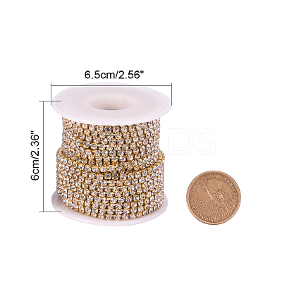 Brass Rhinestone Strass Chains CHC-T001-SS14-01C-1