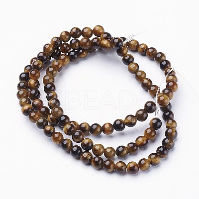Natural Tiger Eye Beads Strands X-GSR4mmC014-AB+-1