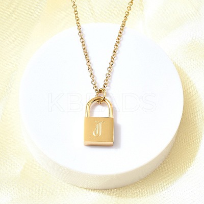 304 Stainless Steel Rolo Chain Pendant Necklaces NJEW-S444-01G-10-1