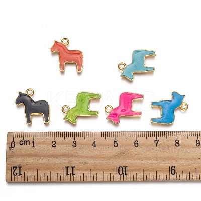 Alloy Enamel Animal Horse Pendants ENAM-M004-G-1