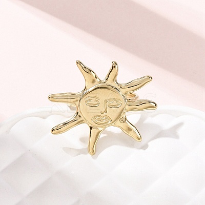 304 Stainless Steel Cuff Rings for Women RJEW-B136-03G-1