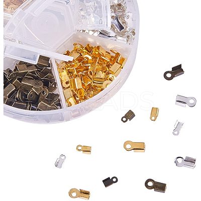 450Pcs 3 Colors Iron Cord Ends IFIN-PH0023-10-1