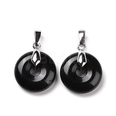 Natural Obsidian Pendants G-E059-01P-03-1