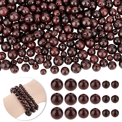 300Pcs 3 Styles Natural Wood Beads Strands WOOD-GA0001-66-1