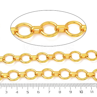 Rack Plating Brass Oval Link Chains CHC-N009-01G-1