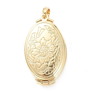 Brass Locket Pendants X-KK-P199-10G-1
