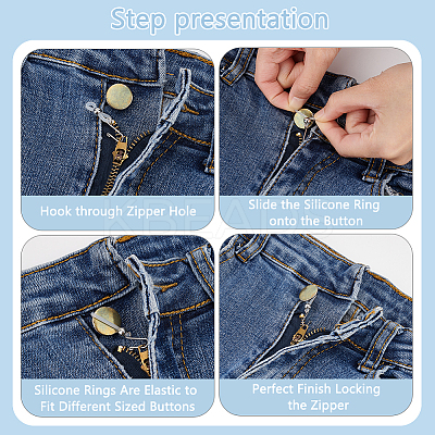16Pcs Silicone Plastics Zipper Holder Upper for Jeans and Buttons FIND-FG0002-90-1