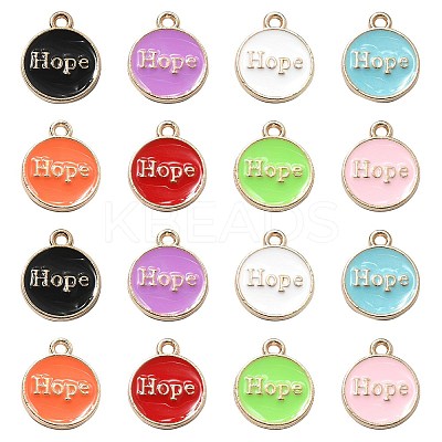 40Pcs 8 Colors Alloy Enamel Pendants ENAM-CJ0004-64-1