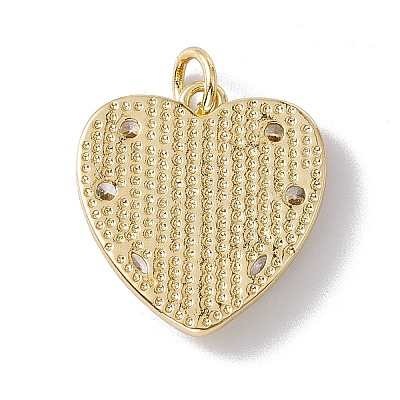 Brass Micro Pave Clear Cubic Zirconia Pendants KK-I692-03G-02-1