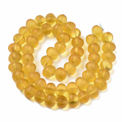Transparent Frosted Glass Beads Strands X-FGLA-S001-03-1