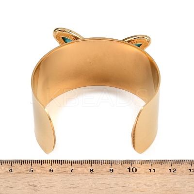 304 Stainless Steel Acrylic Cuff Bangles for Women LS-BJEW-A049-05G-02-1