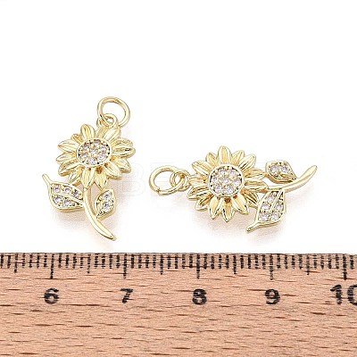 Brass Micro Pave Cubic Zirconia Pendants KK-T071-125G-1