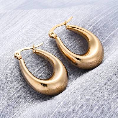 Ion Plating(IP)  304 Stainless Steel Hoop Earrings X-EJEW-A059-03G-1