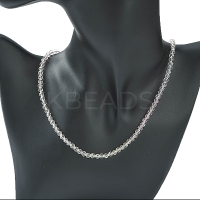 Bling Glass Round Beaded Necklace for Women NJEW-PH01490-01-1