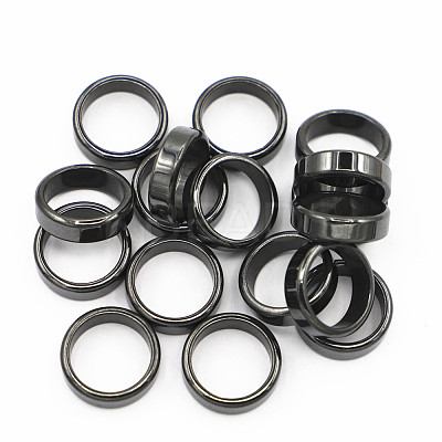 Non-Magnetic Synthetic Hematite Plain Band Ring LS-FIND-PW0021-11H-1