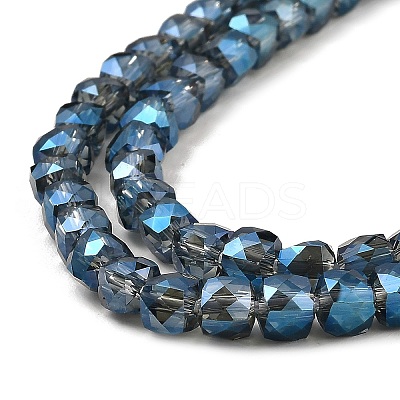 Electroplate Transparent Glass Beads Strands GLAA-C029-03A-06-1